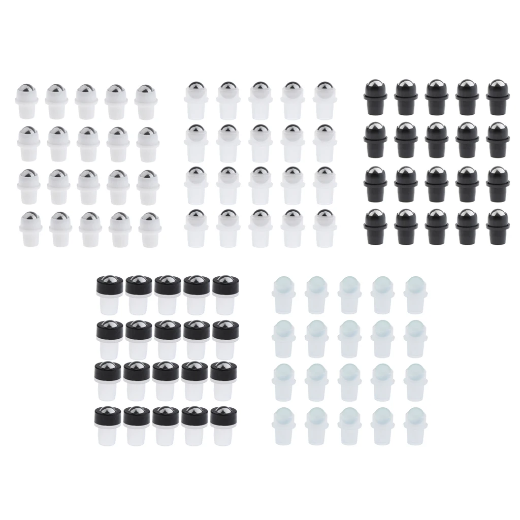 

20x Pure Perfume Essential Oils Bottles Metal Roller Ball Inserts Replacement Parts 9.8mm