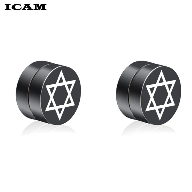 Мужские модные серьги ICAM без отверстия для ушей простые аксессуары популярные