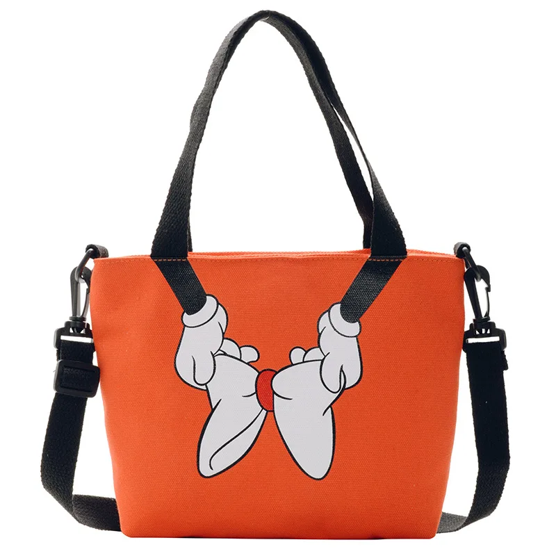

Disney cartoon Minnie bow girl one-shoulder messenger canvas mobile phone bag ladies wild portable storage travel shopping bag