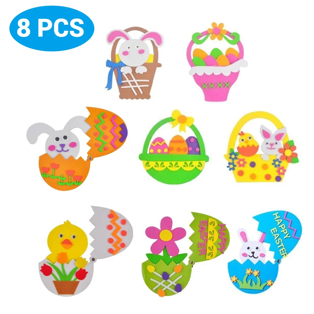 8 шт ручные поделки кролик яйцо корзина игрушка украшение для детской комнаты