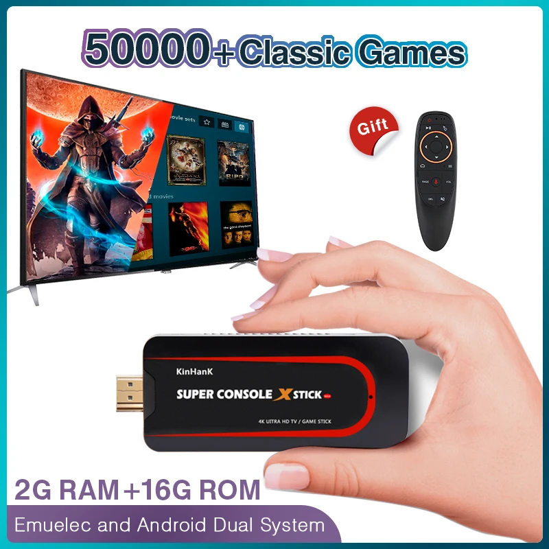 

Portable Retro Handheld Console Super Console X Stick For PSP/PS1/N64 Video Game Console With 50000+ Games,4K HD,WIFI Out,KODI