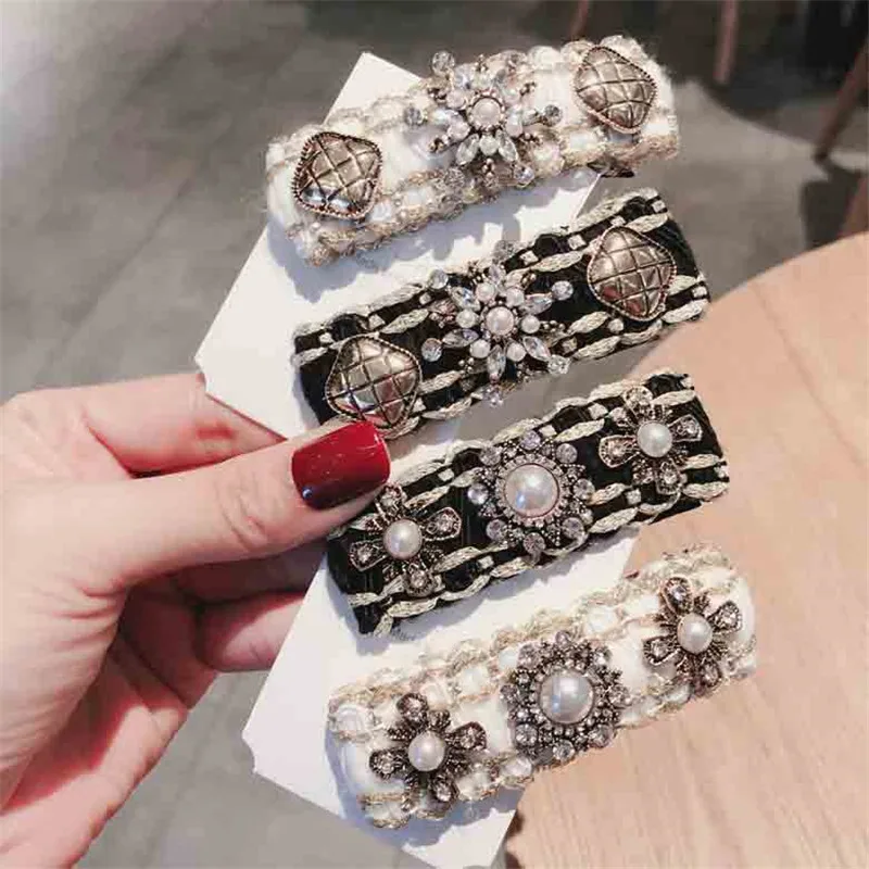 

Pure Handmade Customization Hairpin Geometric Rhinestone BB Clip Factory Direct Hair Accessories