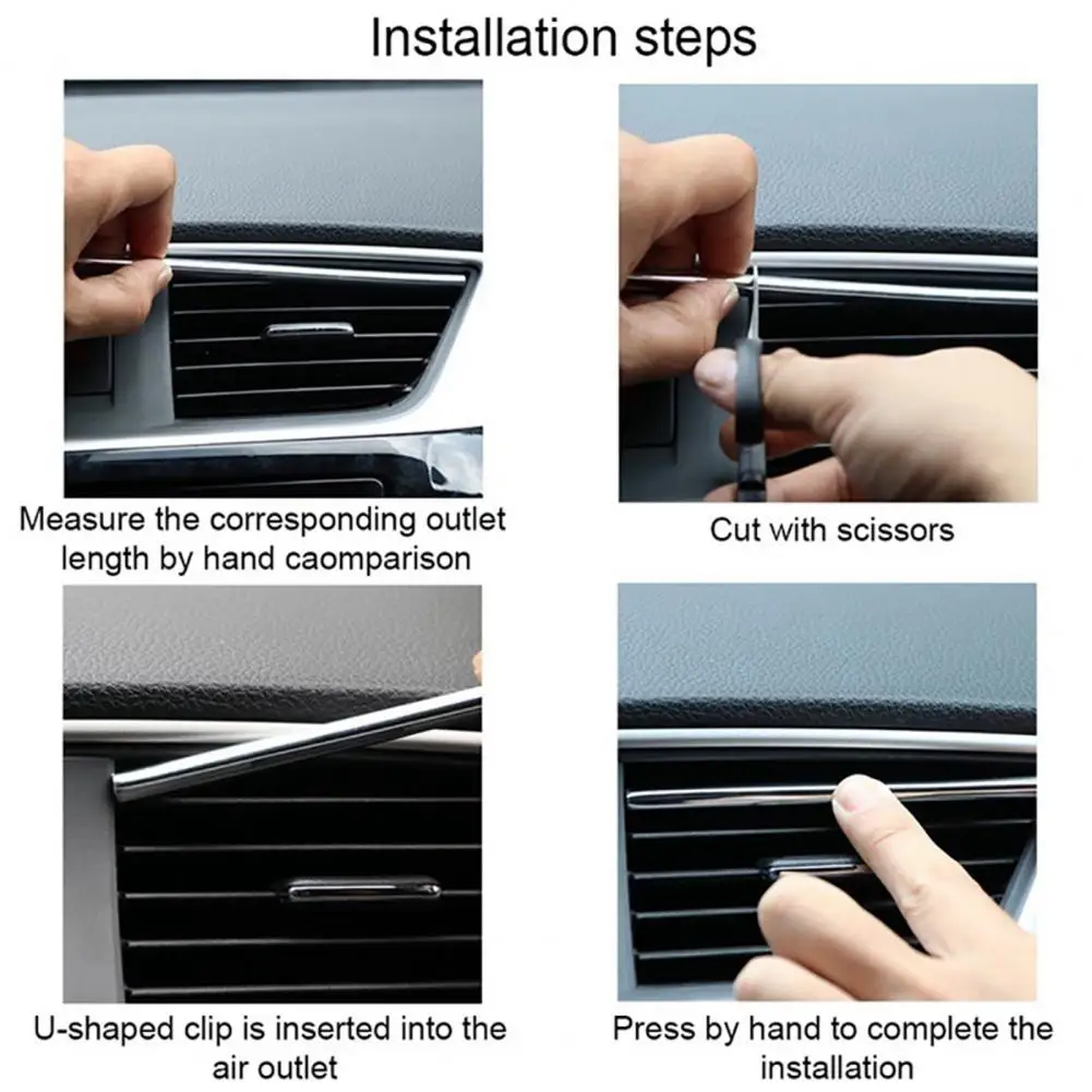 

10Pcs Air Outlet Decor Strips Universal Automatic Clamping PVC U Shaped Car Interior Modeling for MPV car accessories