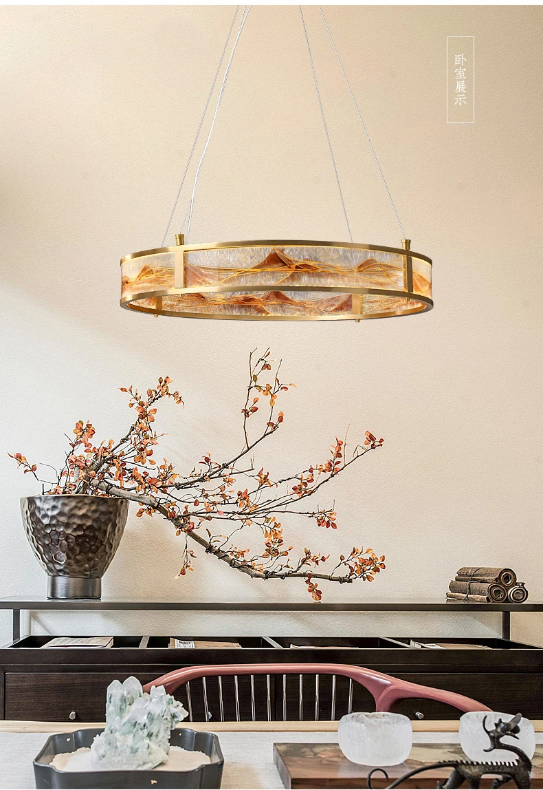 Люстра в китайском стиле роскошная креативная лампа с эмалью для гостиной