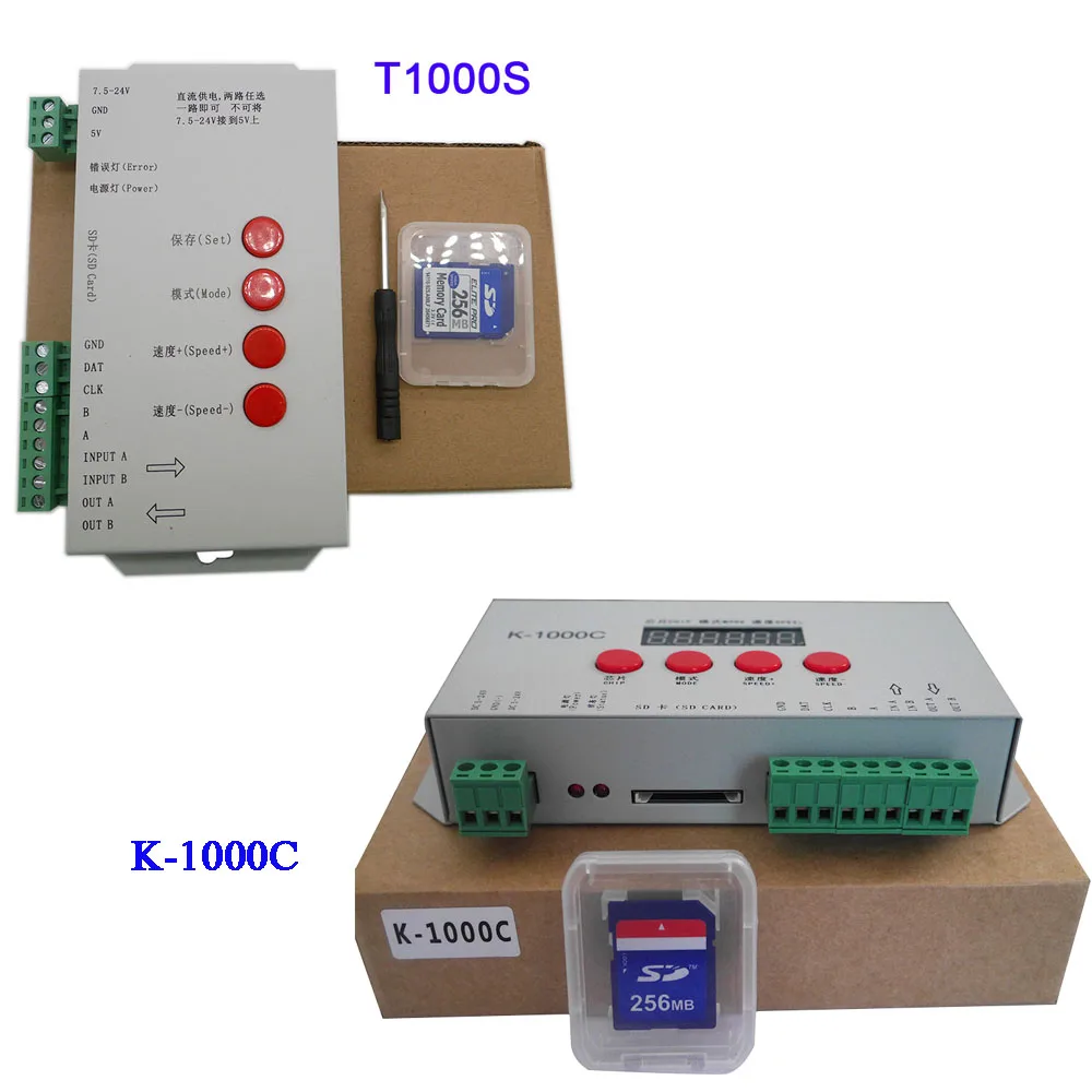 

K-1000C (T-1000S Updated) Program LED controller K1000C WS2812B,WS2811,APA102,T1000S WS2813 2048 Pixels Controller DC5-24V