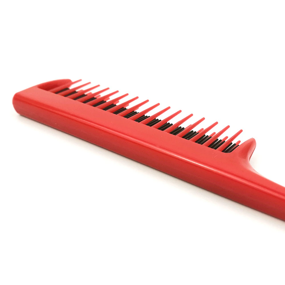 Portable Hair Comb Brush 3-row Teeth Teasing Detangling Rat Tail Hairdressing Barber Salon Styling Tool | Красота и здоровье