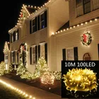 Новогодняя светодиодная гирлянда, 10 м, 2021 светодиодов, рождественские украшения для дома, Рождественский подарок 100