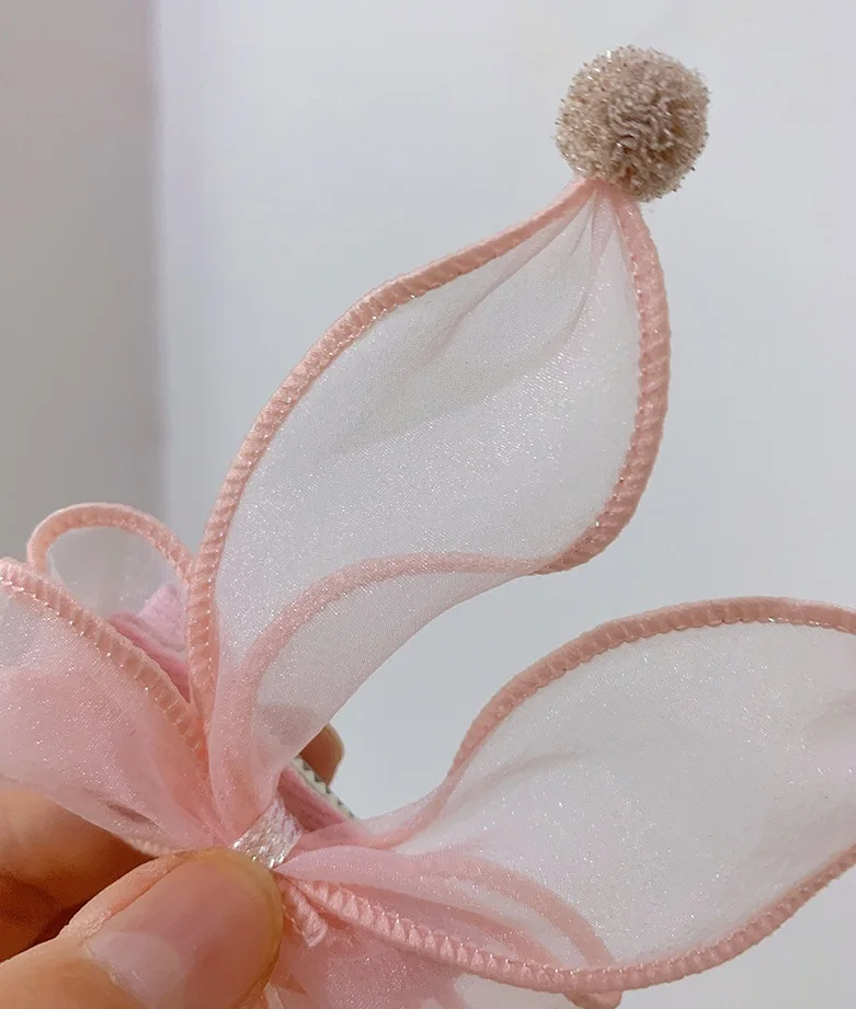 

Wholesale 20pcs Fashion Cute Pom Pom Tulle Bow Hair Clips Solid Bowknot Hairpins Princess Headwear Girls Hair Accessories