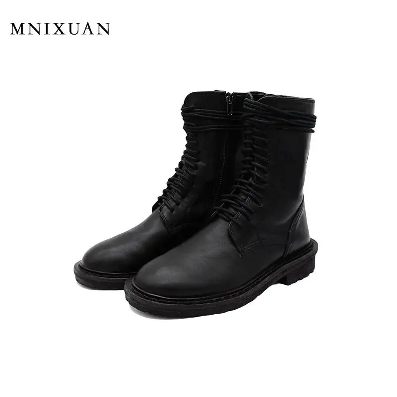 MNIXUAN/женские мотоциклетные ботинки Новинка 2019 года сезон осень Ботинки martin на