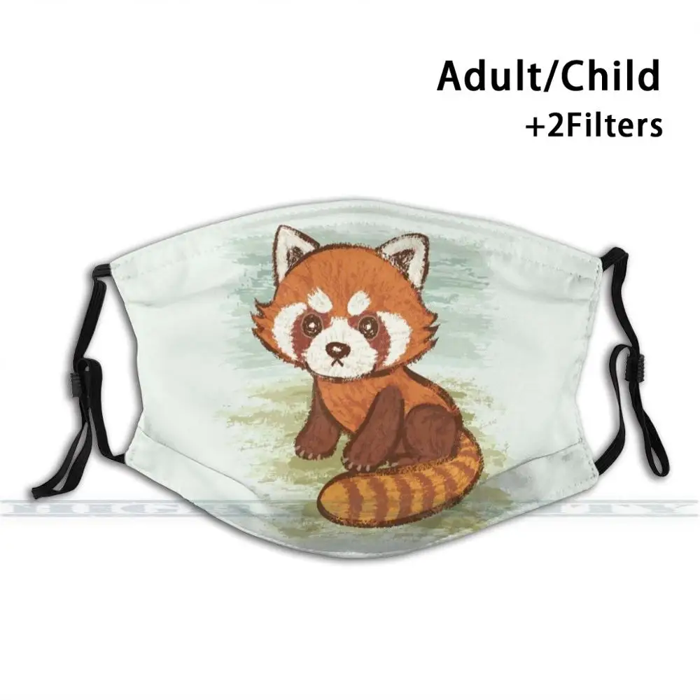 

Red Panda Reusable Mouth Face Mask Anti Haze Dustproof Mask With Filters For Child Adult Red Panda Panda Bear Animal Mammal