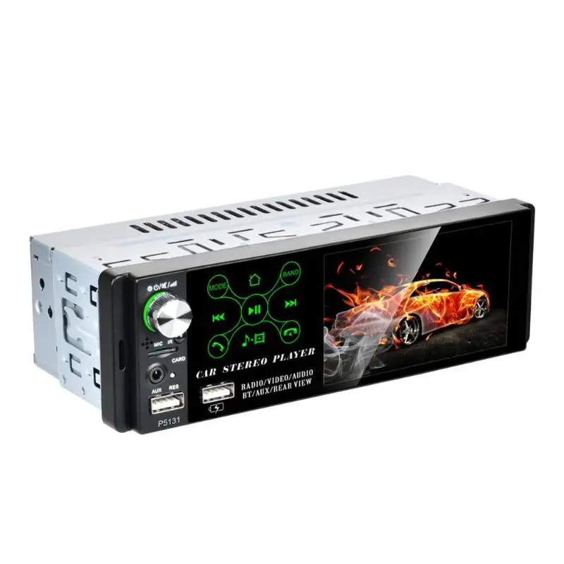 P5131 4,1 дюймов 1 Din емкостный сенсорный экран автомобиля в тире Bluetooth стереонаушники AM FM RDS радио головное устройство MP5 мультимедийный плеер