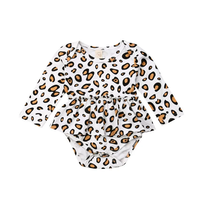 

0-24M Newborn Infant Baby Girl Leopard Long Sleeve Bodysuit Jumpsuit Playsuit Cotton Baby Autumn Bodysuits Clothing