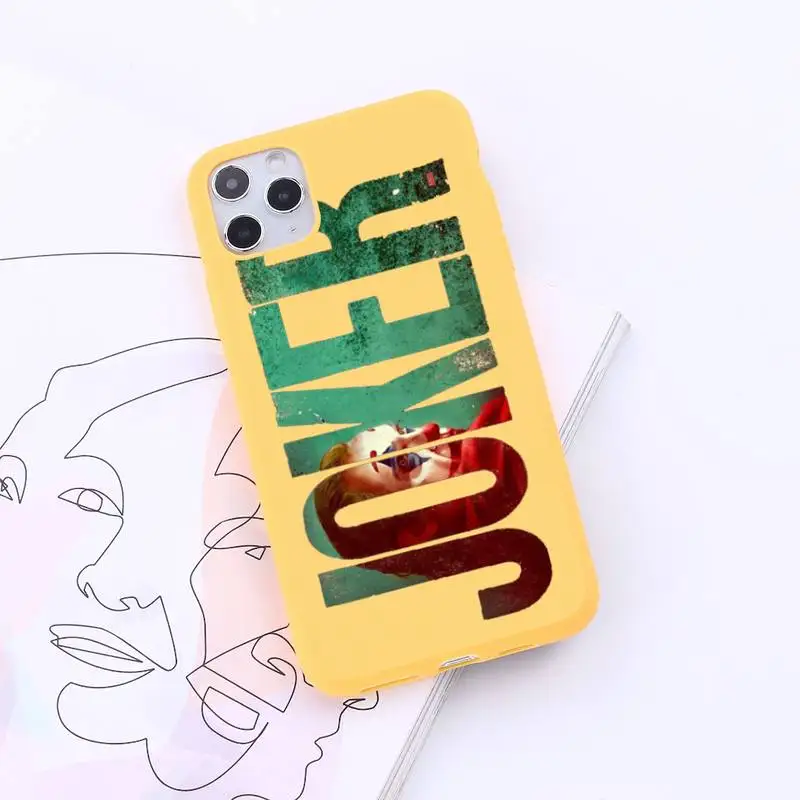 

Happy Face Joker HORROR movie Phone Case Candy Color for iPhone 6 7 8 11 12 s mini pro X XS XR MAX Plus Anti-fall protective