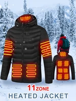 men 11 areas heated jacket usb winter outdoor electric heating jackets warm sprots thermal coat clothing heatable cotton jacket