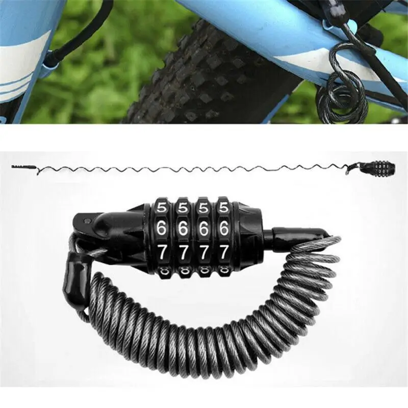 

Универсальный черный замок для мотоциклетного шлема, комбинированный 4-значный пароль, Противоугонный фотокабель для велосипеда, мотоцикл...
