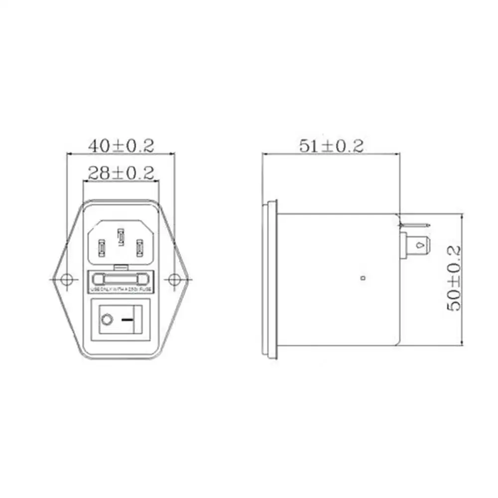 3A IEC Тип AC фильтр питания для усилителя мощности с переключателем