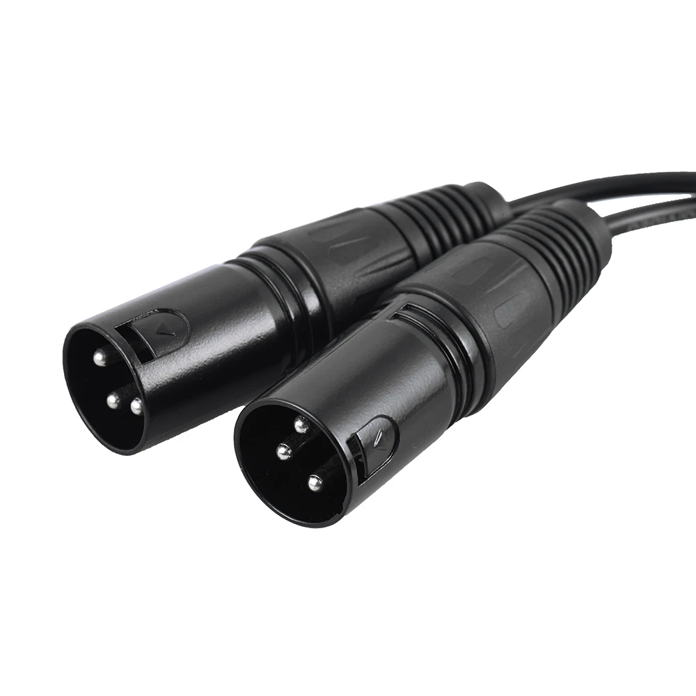 1.5m/ 5ft Audio Cable Cord Dual XLR Male to 3.5mm Male Plug for Electric Guitar Ukulele Bass Piano