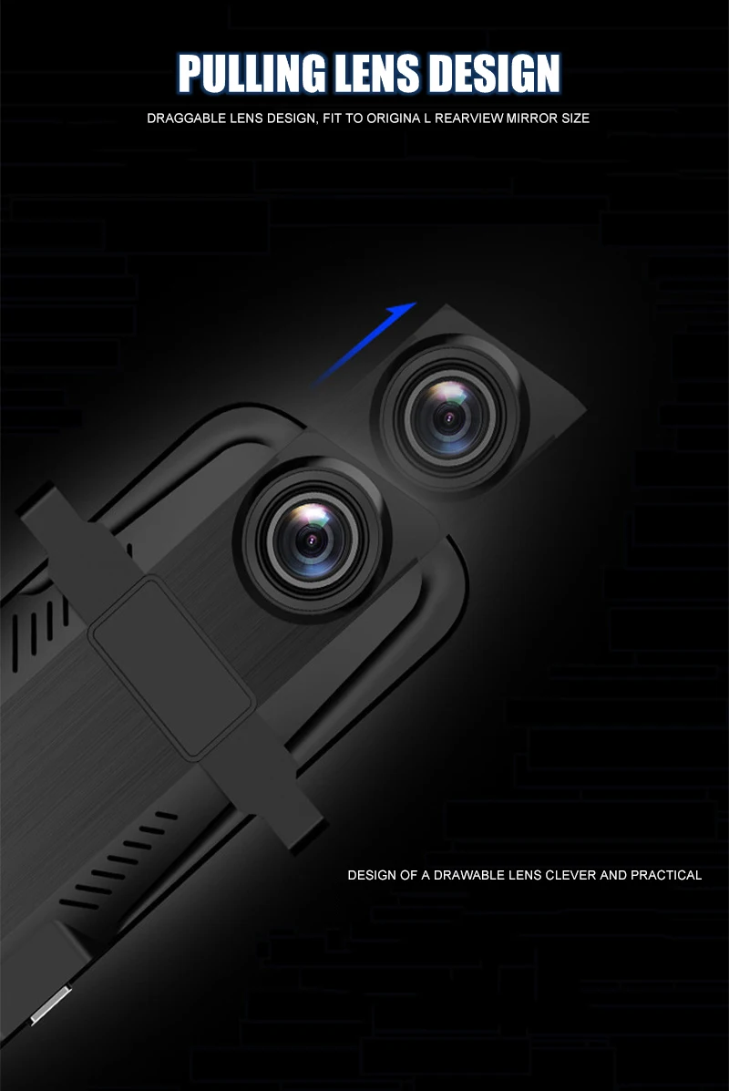 QPLOVE зеркало заднего вида DVR HD Автомобильная камера заднего вида потоковая медиа 1296P Передняя 1080P задняя g-сенсор 12 миллионов пикселей ЖК-видеорегистратор