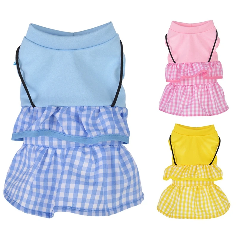 Летнее клетчатое платье для домашних животных милое принцессы в японском стиле