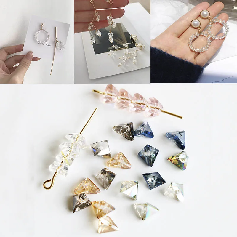 10 шт 6/8 мм в виде граненых стеклянных бусин многоцветный Стекло Свободные Spacer