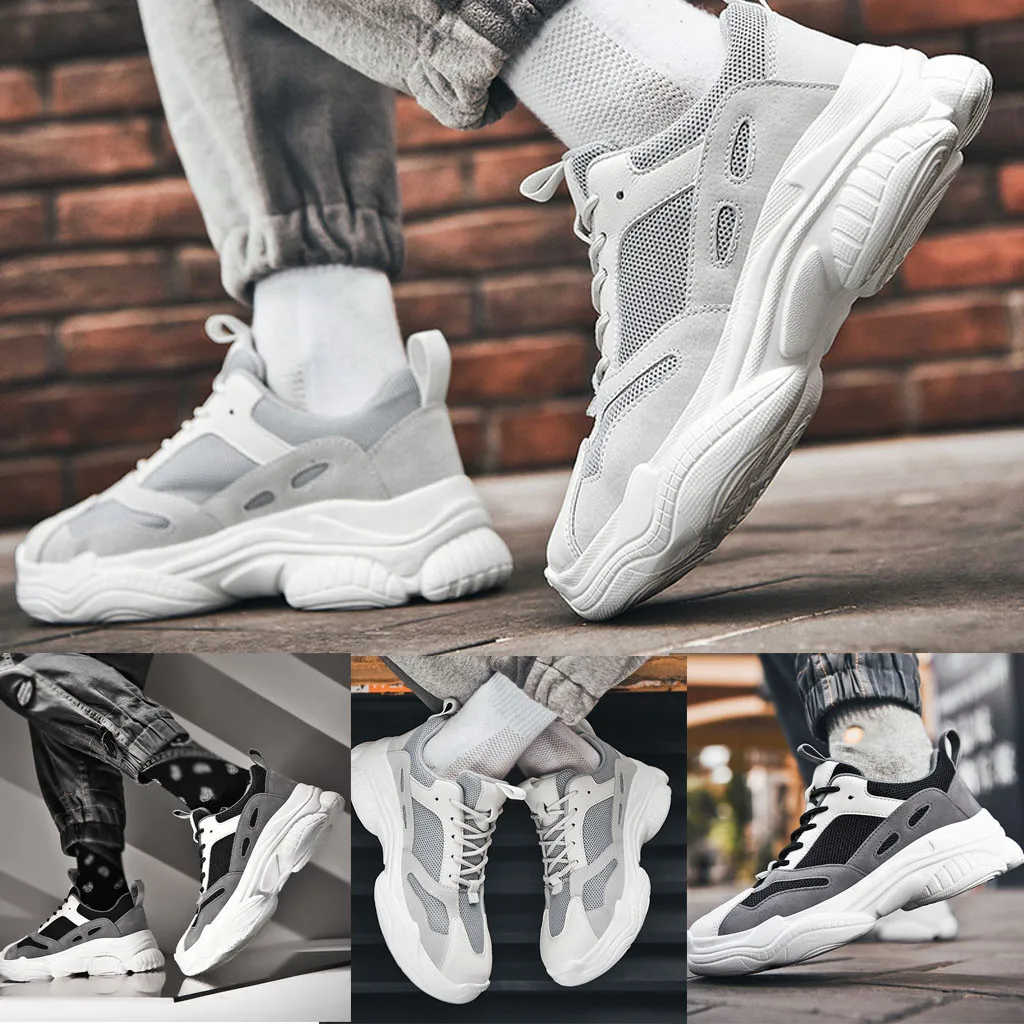 Модные мужские сетчатые дышащие износостойкие легкие спортивные кроссовки с