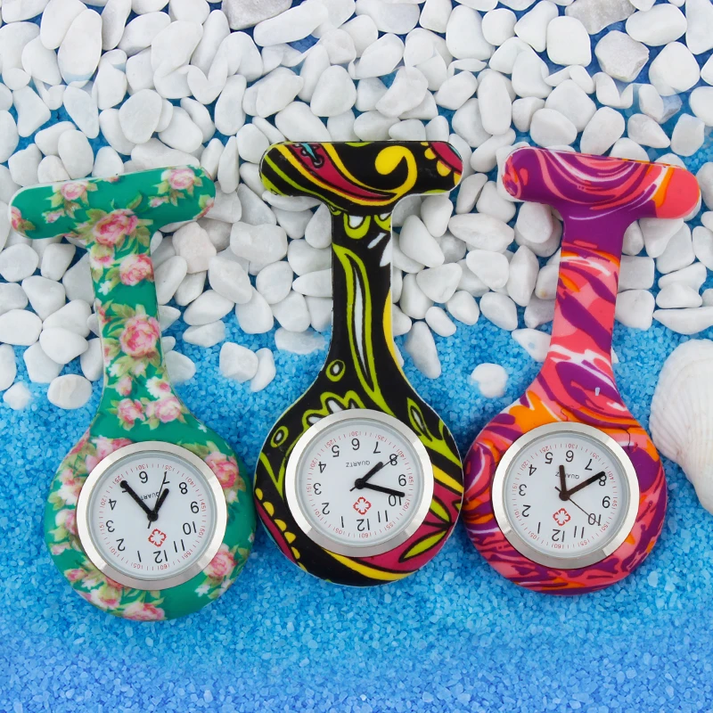 Карманные часы ALK FOB для медсестер силиконовые медицинские с принтом подарок