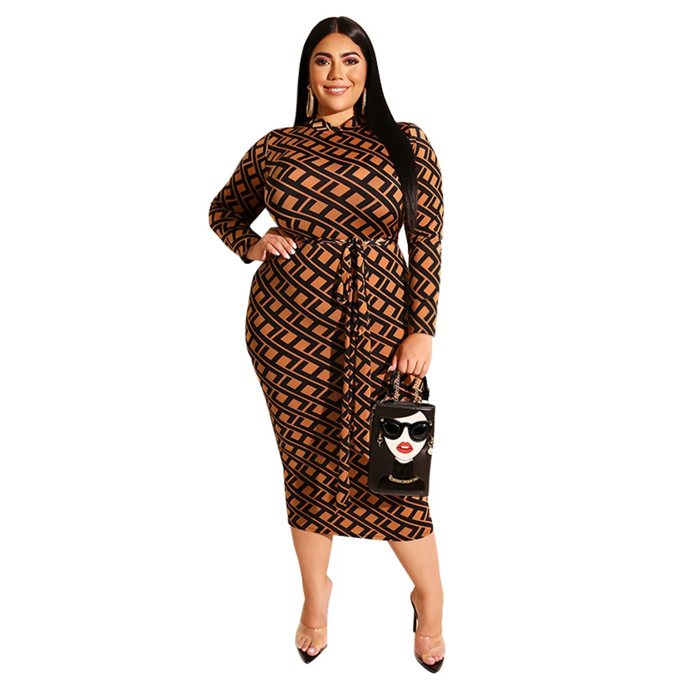 

Women's Plus Size Dresses Long Sleeve Midi Dress Causal Work Office Elegant African Dress Big Larger Size Oversized Robe Longue