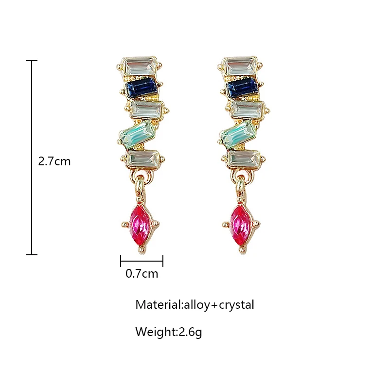 

Bacolod Colorful Cubic Zirconia Long Dangle Earrings for Women 2020 New Arrival Party Birthday Jewelry Fashion Drop Earring