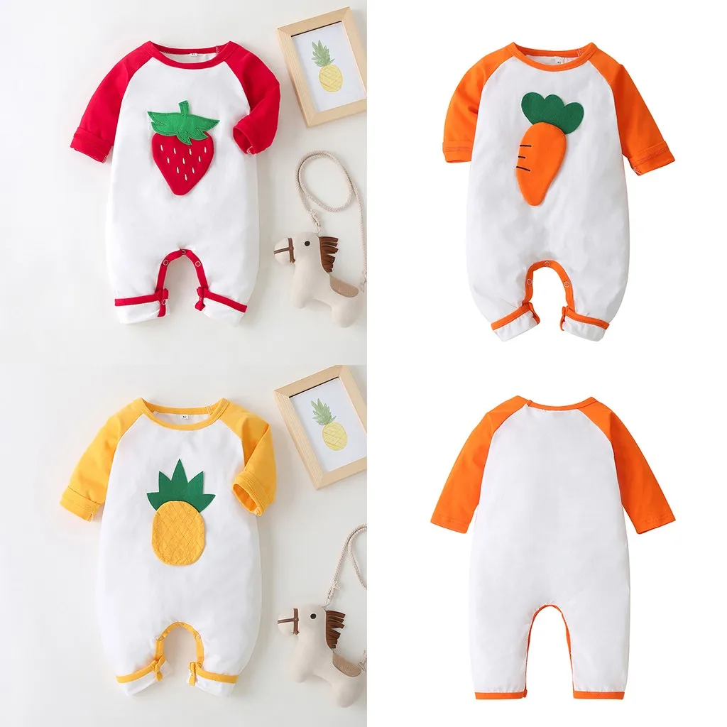 Комбинезон с длинным рукавом для новорожденных мальчиков и девочек комбинезон