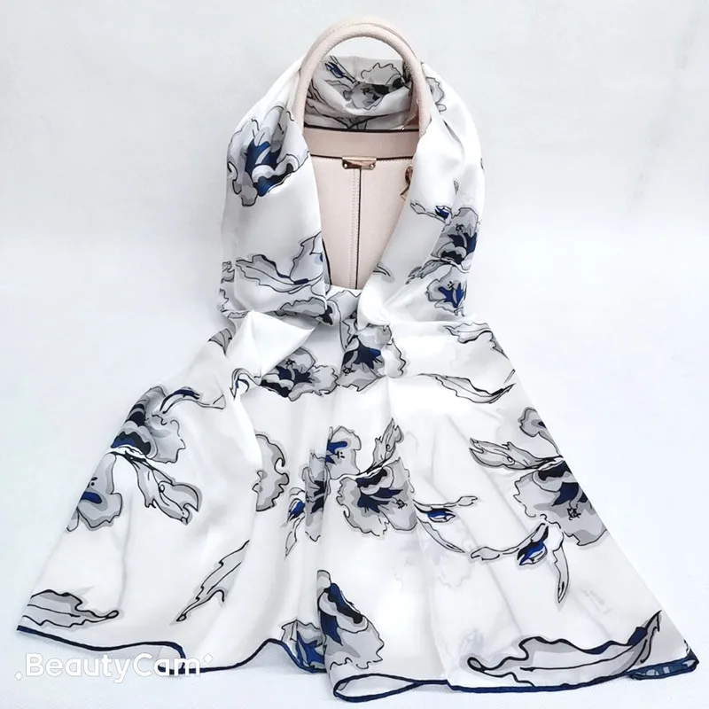 

2020 Spring New 100% Mulberry Silk Scarf Women Fashion Joker Leisure Business Travel High-Grade Gift Silk Scarves Long Shawl