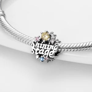 2021 NEW Silver Color Shining Stage Letters Shape Charm Beads Fit Original 925 Pandora Bracelet Making Women DIY Jewelry Gift