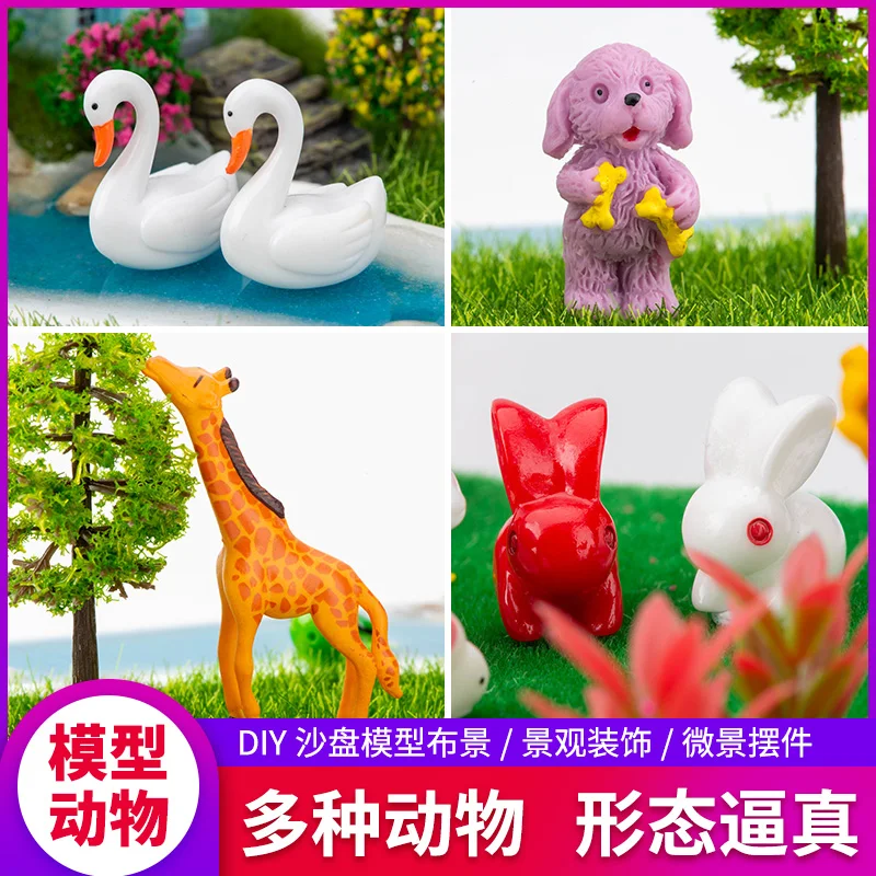 

DIY Mini Resin Moss Micro Landscape Decoration Outdoor Miniature Garden Ornaments Flower Pot Animal Model Accessories