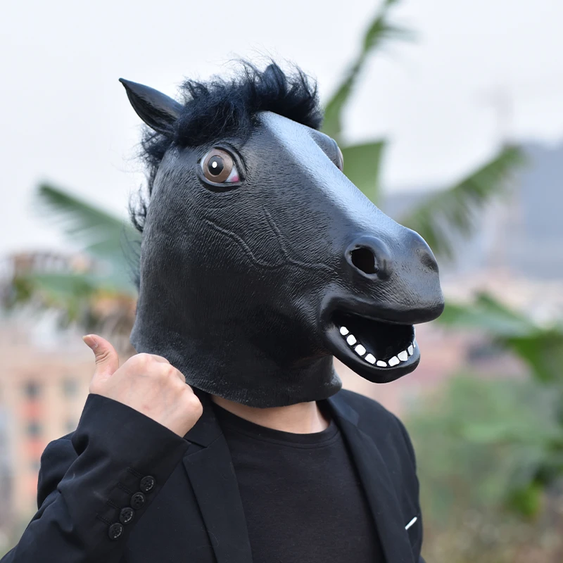 Новые ботинки из конского маскарадные латексные маски реалистичный в стиле