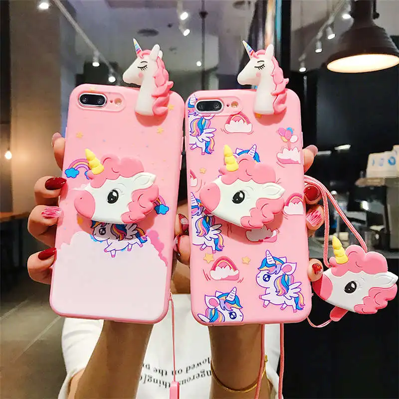 Мягкий чехол с мультяшным розовым единорогом для OPPO F9 F5 F11 Pro Reno K3 A3 A5 A37 A39 A57 A59 A71 A79