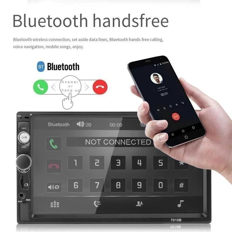 Автомобильный мультимедийный плеер 2 Din с 7 дюймовым сенсорным экраном Bluetooth USB