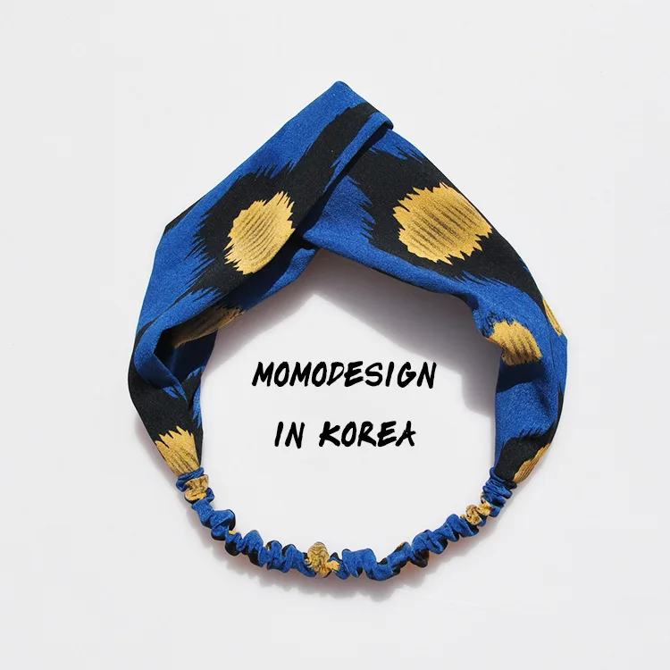 

2017 hair band fashion retro leopard lace headband hair Colorful Turban Headbands Women Spring Summer Chiffon Hair Accessories
