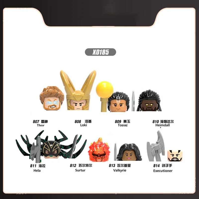 

Фигурки супергероев Thors Loki Topazed Heimdalled, мини-кубики, Сборная модель «сделай сам», Обучающие Детские игрушки