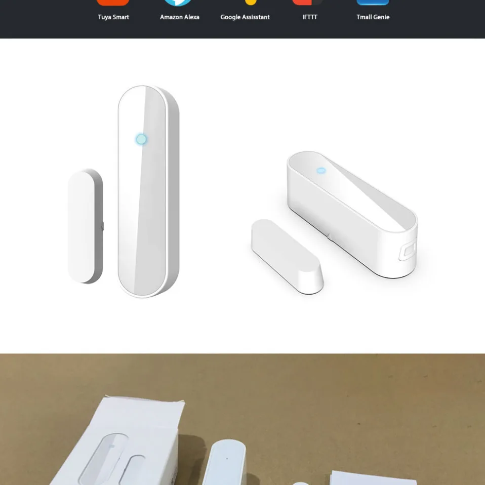 Умный беспроводной дверной оконный датчик AVATTO Tuya, WiFi дверной детектор, совместимый с Alex, Google Home IFTTT для умного дома
