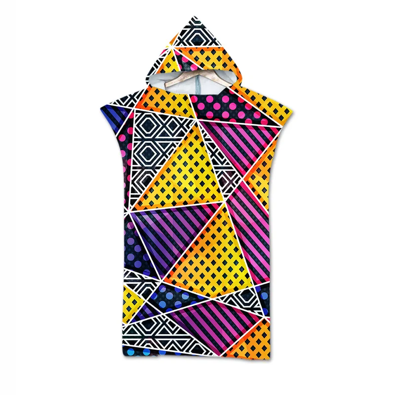 

Geometric graffiti totem Adult Bath Towels Beach Towel Changing Bathrobe Cloaks Hooded Swimming Pool Gym Fitness Bath Towels