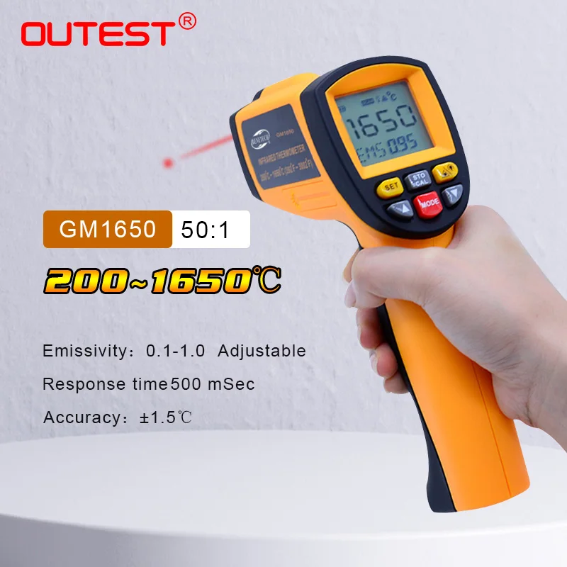 Оригинальный бесконтактный инфракрасный лазерный термометр 30 до 2200 градусов (392 ~