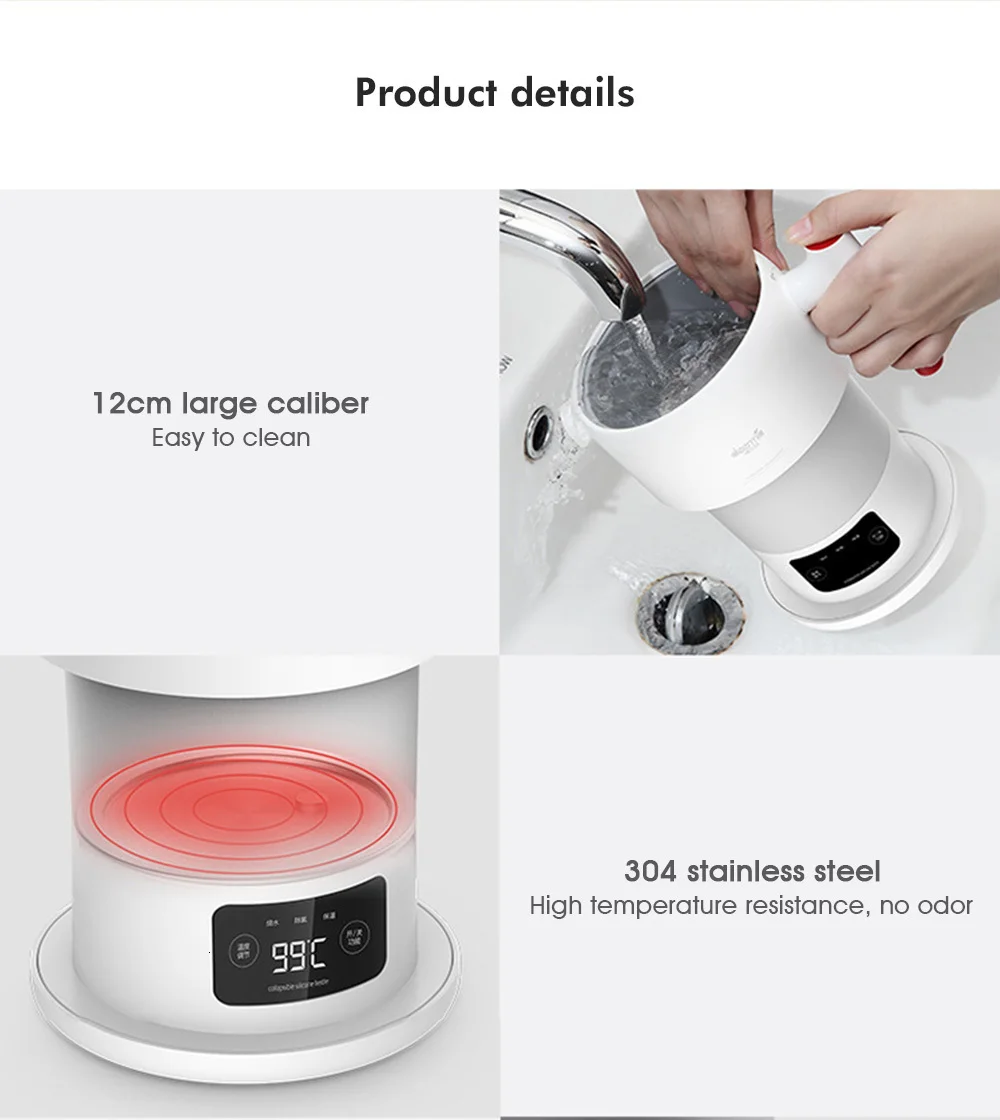 Xiaomi Deerma Dh206 0.6l складной электрический чайник порт воды чайник ручной Электрический автоматическое отключение защиты Chalet
