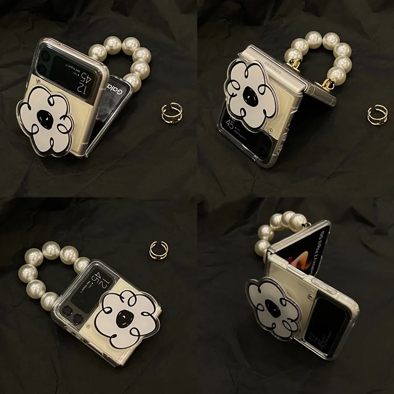 Чехол-книжка для телефона Samsung Galaxy Z чехол-книжка с ремешком и жемчужными цветами