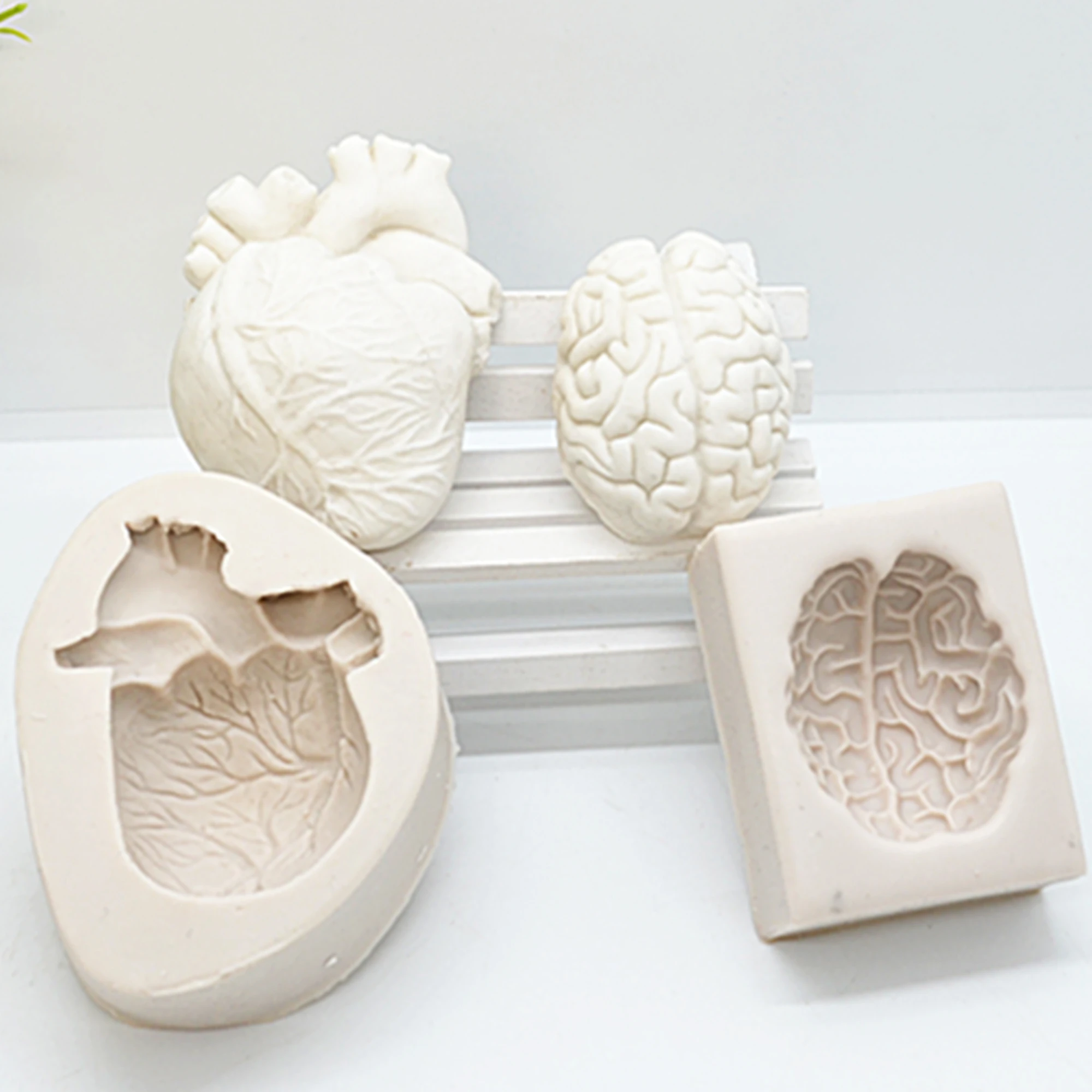 

2Pc/Set Brain And Heart Silicone Fondant Molds DIY Resin Chocolate Mold Cake Decorating Tools Kitchen Baking Accessories M2004