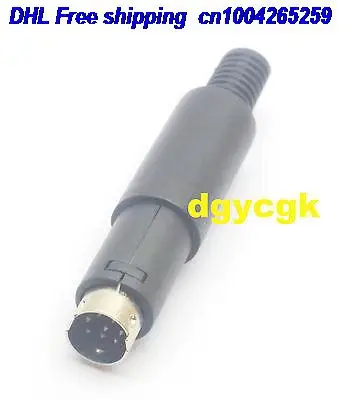 DHL 200pcs 8 Pin Mini DIN Male Plug S-video connector plastic handle black head male 22-ct | Электроника