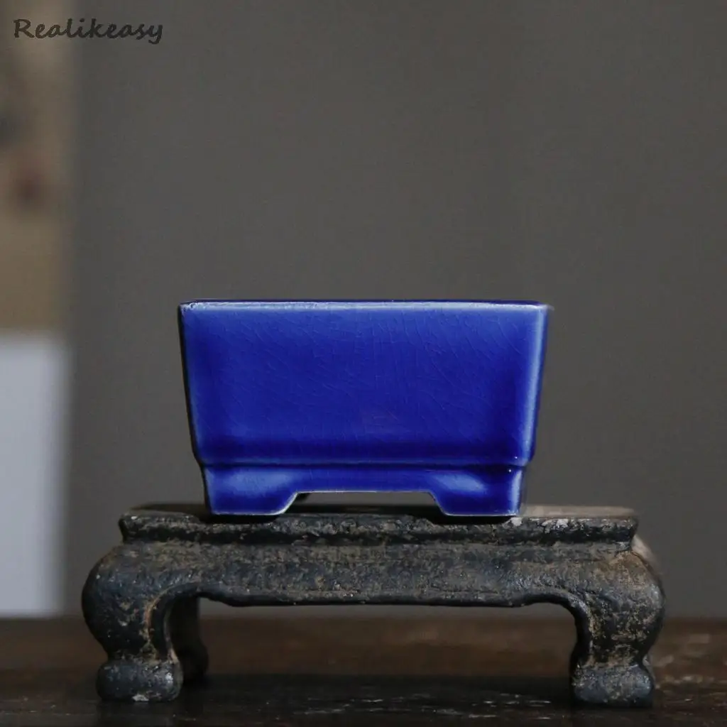 Цветочный горшок в китайском стиле из фиолетовой глины керамический бонсай