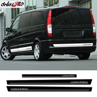 limited edition stripes graphic car side skirt for mercedes benz viano auto body door tails decor stickers vinyl decal
