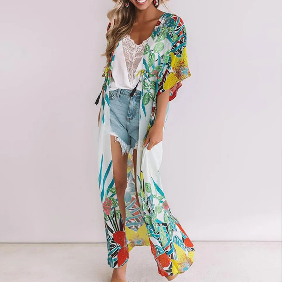 

Beach Cover Up Women Print Bathing Suit Cover Up Swimwear Women Summer Dress Kaftan Robe De Plage Saida De Praia Tunics Pareo