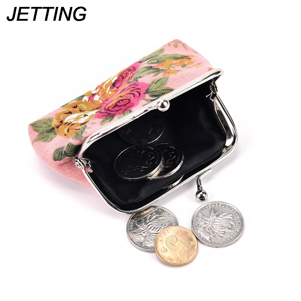 1 шт. Новые Элегантные холщовые мини кошельки с розами нулевой бумажник женские