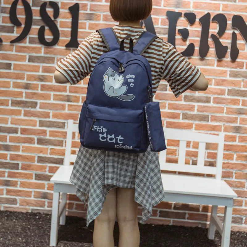 

Campus Style Cute Cat Backpacks Students Girls School Bags For Boys Schoolbag Backpack Cartoon Bagpack Mochila Feminina Kids Bag