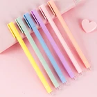 Набор гелевых ручек с нежным градиентом, 6 шт.упаковка, простые однотонные гелевые ручки 0,5 черного цвета, Студенческая матовая гелевая ручка для подписи